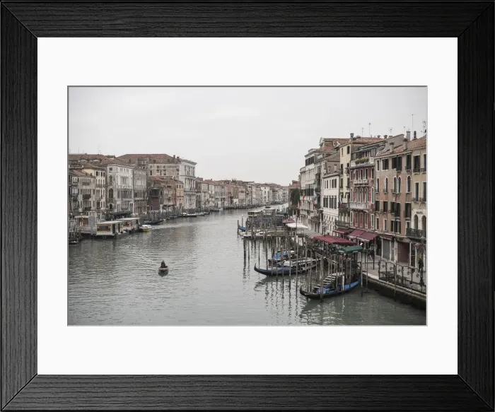 Framed Print : Classic view of the Canal Grande from the Ponte di Rialto during a gloomy winter day Framed Print : Classic view of the Canal Grande from the Ponte di Rialto during a gloomy winter day