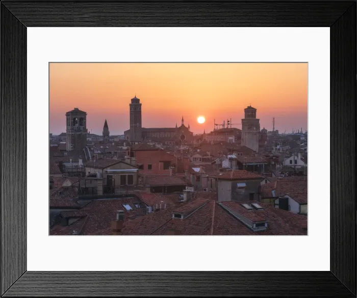 Framed Print : Rooftops of the Venice city centre from the Fondaco dei Tedeschi at sunset Framed Print : Rooftops of the Venice city centre from the Fondaco dei Tedeschi at sunset