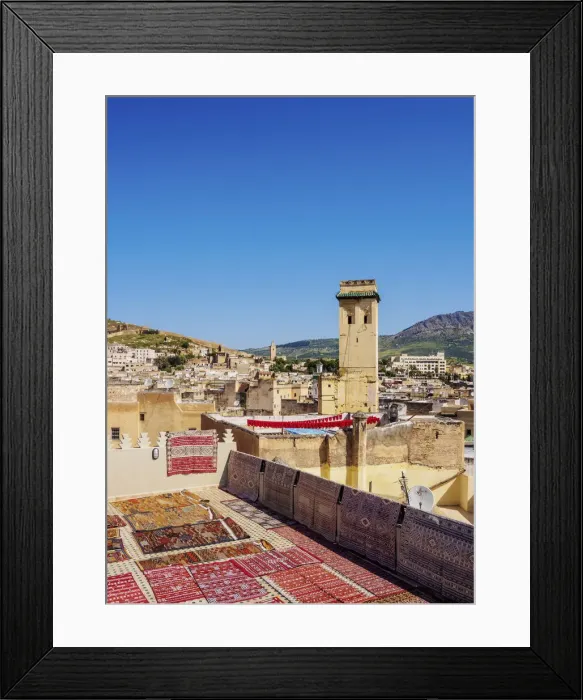 Framed Print : Rooftop Terrace in the Old Medina, Fes, Fez-Meknes Region, Morocco Framed Print : Rooftop Terrace in the Old Medina, Fes, Fez-Meknes Region, Morocco