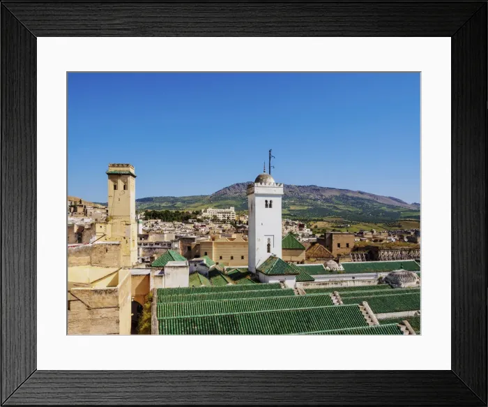 Framed Print : The University and Mosque of al-Qarawiyyin or al-Karaouine, elevated view, Fes Framed Print : The University and Mosque of al-Qarawiyyin or al-Karaouine, elevated view, Fes