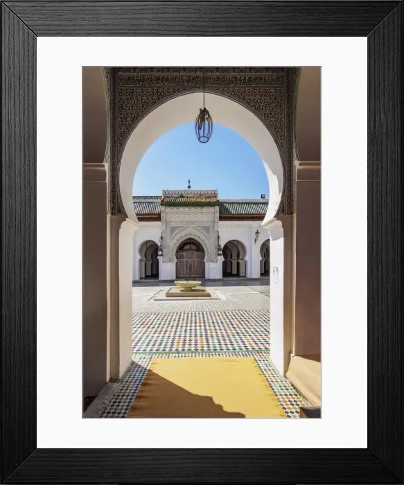 Framed Print : The University and Mosque of al-Qarawiyyin or al-Karaouine in Fes, Fez-Meknes Region