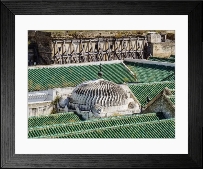 Framed Print : Roof of the University of al-Qarawiyyin or al-Karaouine, elevated view, Fes Framed Print : Roof of the University of al-Qarawiyyin or al-Karaouine, elevated view, Fes