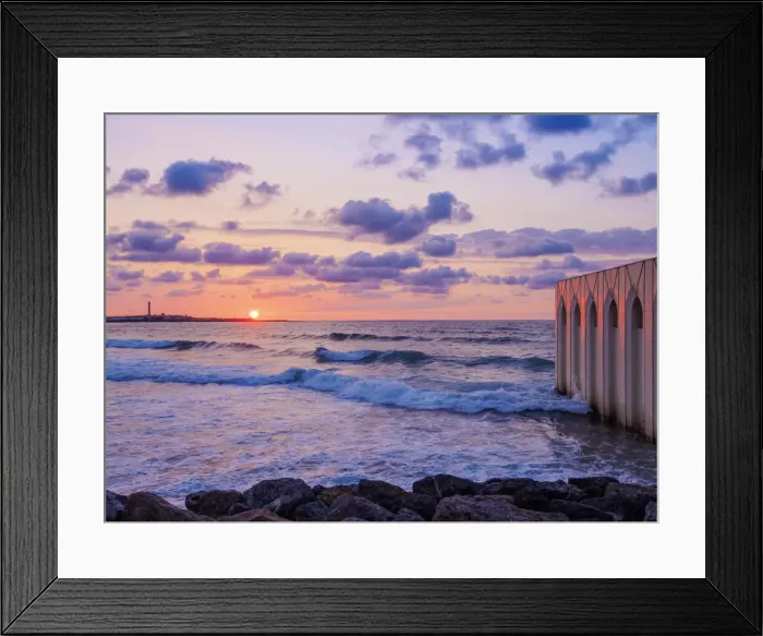 Framed Print : View towards El Hank Lighthouse at sunset, Casablanca, Casablanca-Settat Region, Morocco Framed Print : View towards El Hank Lighthouse at sunset, Casablanca, Casablanca-Settat Region, Morocco