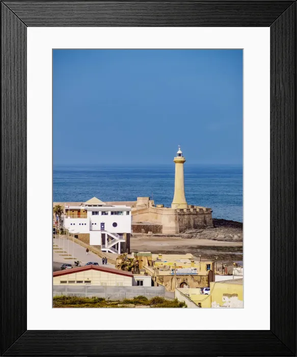 Framed Print : Rabat Lighthouse, elevated view, Rabat-Sale-Kenitra Region, Morocco Framed Print : Rabat Lighthouse, elevated view, Rabat-Sale-Kenitra Region, Morocco