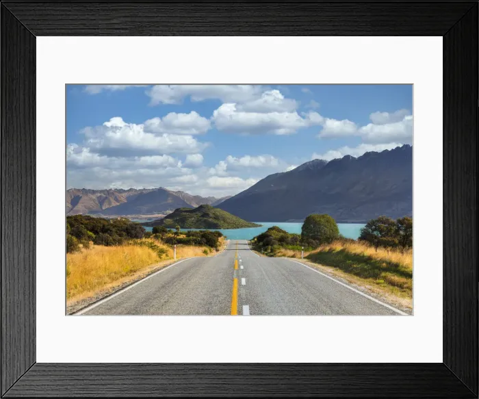 Framed Print : Road to Glenorchy at sunset, Lake Wakatipu, Queenstown, Otago, South Island, New Zealand Framed Print : Road to Glenorchy at sunset, Lake Wakatipu, Queenstown, Otago, South Island, New Zealand