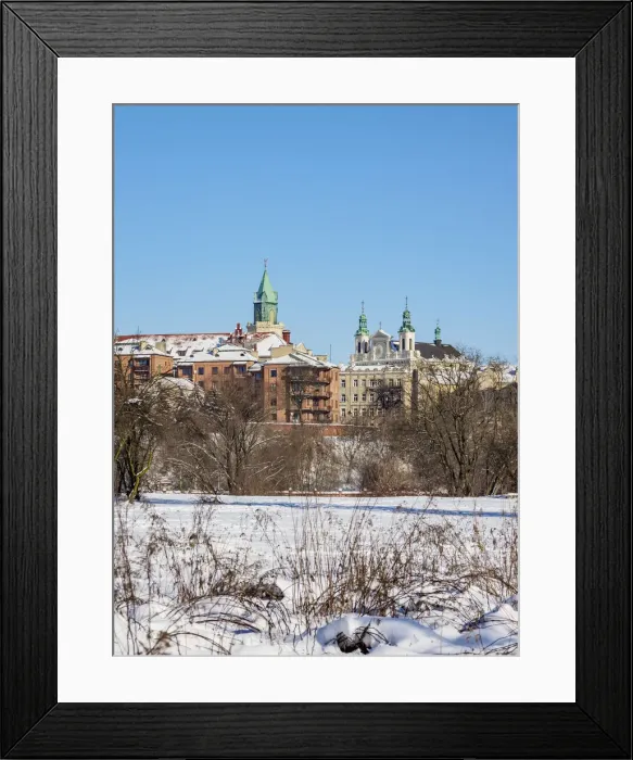 Framed Print : View towards the St John the Baptist Cathedral and Trinitarian Tower, winter, Lublin Framed Print : View towards the St John the Baptist Cathedral and Trinitarian Tower, winter, Lublin