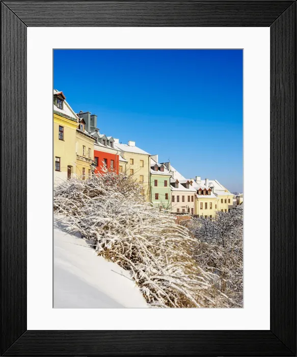 Framed Print : Houses of the Old Town at winter time, Lublin, Lublin Voivodeship, Poland Framed Print : Houses of the Old Town at winter time, Lublin, Lublin Voivodeship, Poland