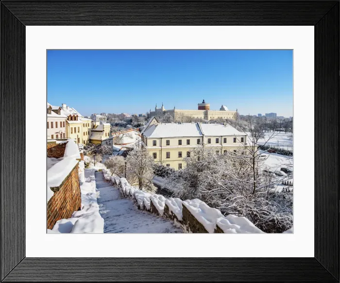 Framed Print : View towards the Castle, winter, Lublin, Lublin Voivodeship, Poland Framed Print : View towards the Castle, winter, Lublin, Lublin Voivodeship, Poland