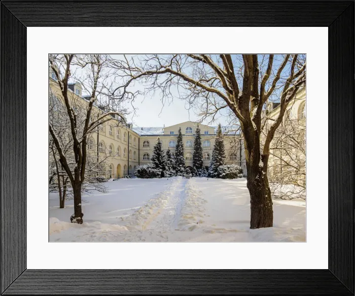 Framed Print : The John Paul II Catholic University Courtyard, winter, Lublin, Lublin Voivodeship Framed Print : The John Paul II Catholic University Courtyard, winter, Lublin, Lublin Voivodeship