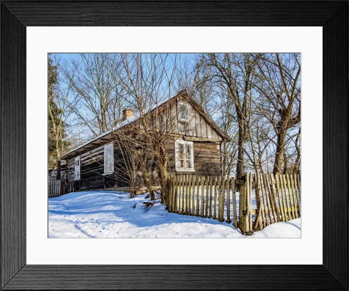 Framed Print : Old Countryside House at winter time, Serniki, Lublin Voivodeship, Poland Framed Print : Old Countryside House at winter time, Serniki, Lublin Voivodeship, Poland