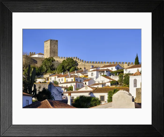 Framed Print : Obidos and the castle. A traditional medieval village taken to the moors in the 12th