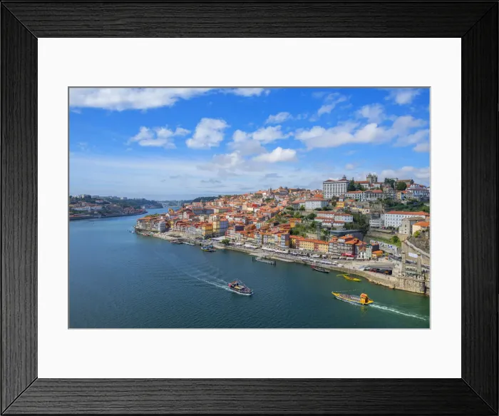 Framed Print : View at Ribeira with bishops palace, Porto, Protugal Framed Print : View at Ribeira with bishops palace, Porto, Protugal
