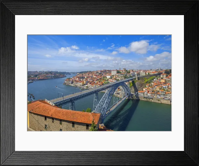 Framed Print : Dom Luis I bridge with Ribeira and river Douro, Porto, Portugal Framed Print : Dom Luis I bridge with Ribeira and river Douro, Porto, Portugal