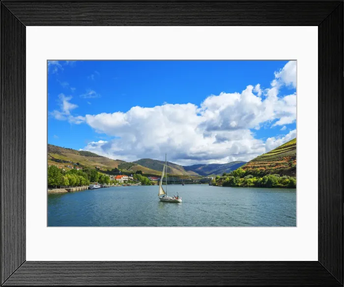 Framed Print : View at Pinhao with river Duoro, Vila Real, Tras-os-Montes, Portugal Framed Print : View at Pinhao with river Duoro, Vila Real, Tras-os-Montes, Portugal