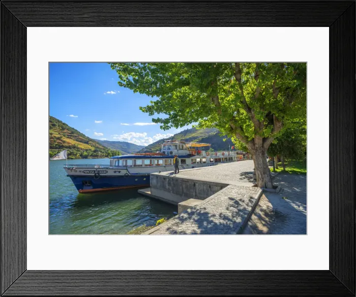 Framed Print : Tourist boats at Pinhao with river Duoro, Vila Real, Tras-os-Montes, Portugal Framed Print : Tourist boats at Pinhao with river Duoro, Vila Real, Tras-os-Montes, Portugal