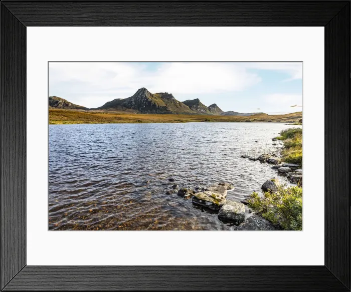 Framed Print : Lochan Hakel and Ben Loyal, Sutherland, Highlands, Scotland, United Kingdom Framed Print : Lochan Hakel and Ben Loyal, Sutherland, Highlands, Scotland, United Kingdom