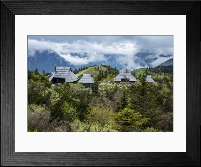 Framed Print : Shepherd huts, Velika Planina, Slovenia Framed Print : Shepherd huts, Velika Planina, Slovenia