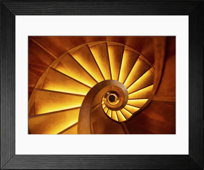 Framed Print : Wooden spiral stairs in the Nebotiacnik building, Ljubljana, Slovenia