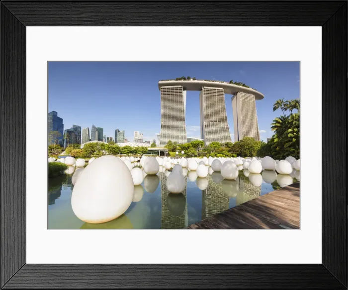 Framed Print : Marina Bay Sands Hotel, # Futuretogether artwork from Teamlab Art on Dragonfly Lake