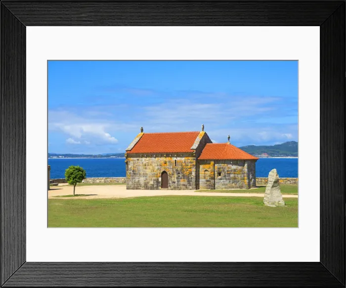 Framed Print : Ermida de Nosa Senora da Lanzada, Castro do Lanzada, Sanxenxo, Pontevedra, Galicia, Spain Framed Print : Ermida de Nosa Senora da Lanzada, Castro do Lanzada, Sanxenxo, Pontevedra, Galicia, Spain