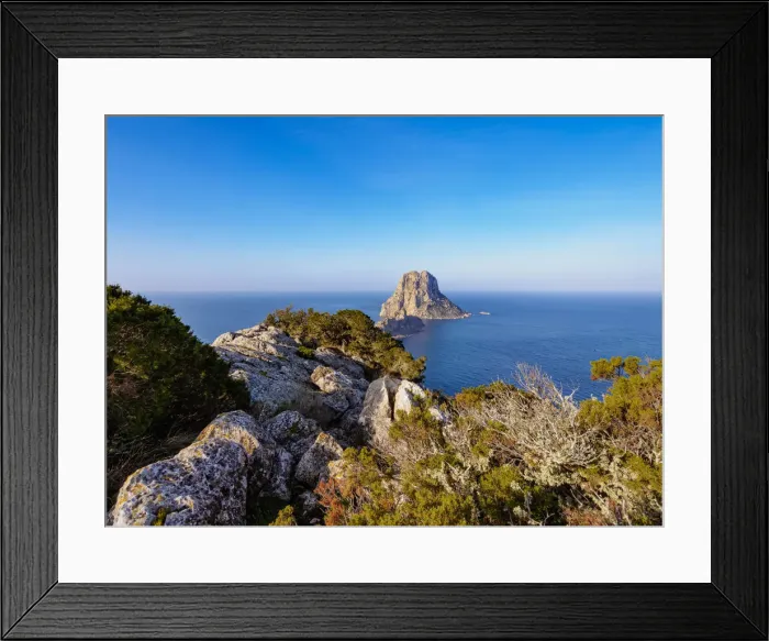 Framed Print : View towards Es Vedra Island, Ibiza, Balearic Islands, Spain Framed Print : View towards Es Vedra Island, Ibiza, Balearic Islands, Spain