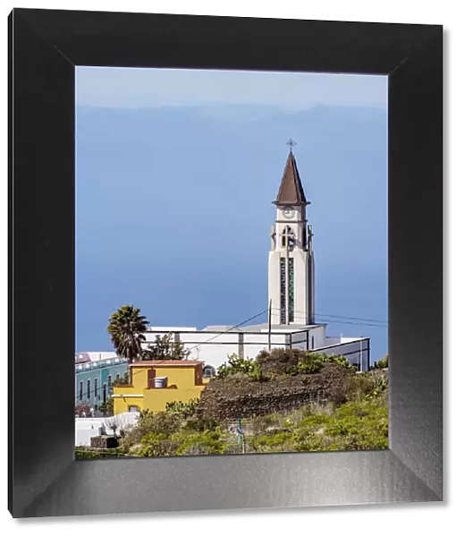 View towards Nuestra Senora de Bonanza Church, El Paso, La Palma, Canary Islands, Spain