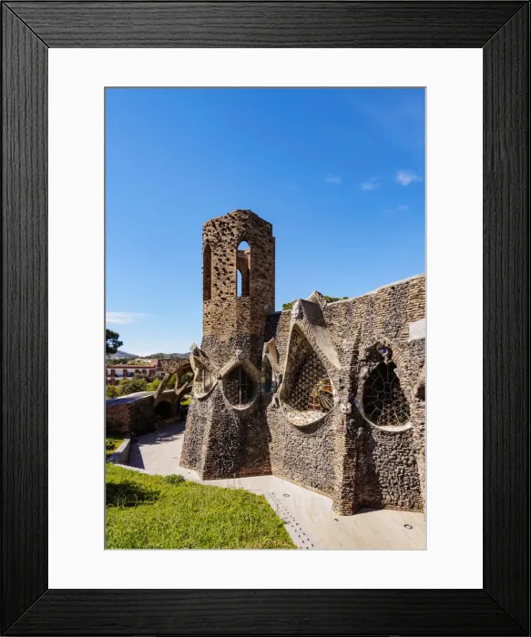 Framed Print : Unfinished Antoni Gaudi Church, Colonia Guell, Catalonia, Spain