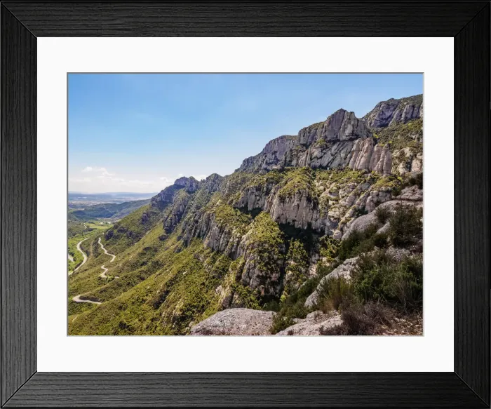 Framed Print : Landscape of Montserrat, a multi-peaked mountain range near Barcelona, Catalonia, Spain Framed Print : Landscape of Montserrat, a multi-peaked mountain range near Barcelona, Catalonia, Spain