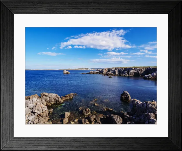 Framed Print : Landscape of Cap de Cavalleria, Menorca or Minorca, Balearic Islands, Spain Framed Print : Landscape of Cap de Cavalleria, Menorca or Minorca, Balearic Islands, Spain