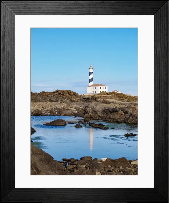 Framed Print : Favaritx Lighthouse at Cap de Favaritx, Menorca or Minorca, Balearic Islands, Spain