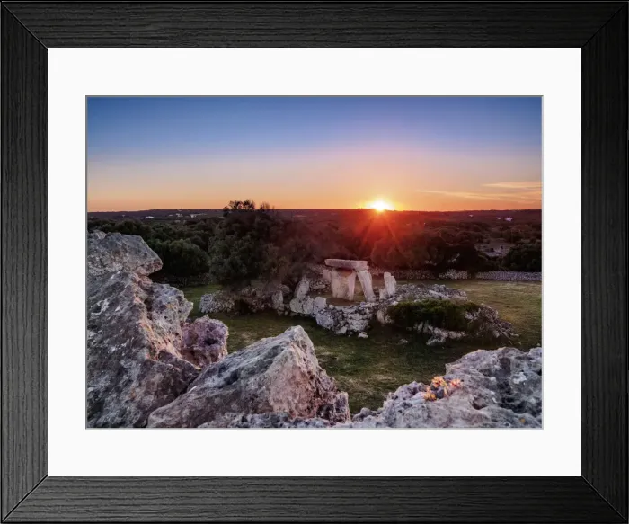 Framed Print : Talati de Dalt archaeological site at sunset, elevated view, Menorca or Minorca Framed Print : Talati de Dalt archaeological site at sunset, elevated view, Menorca or Minorca