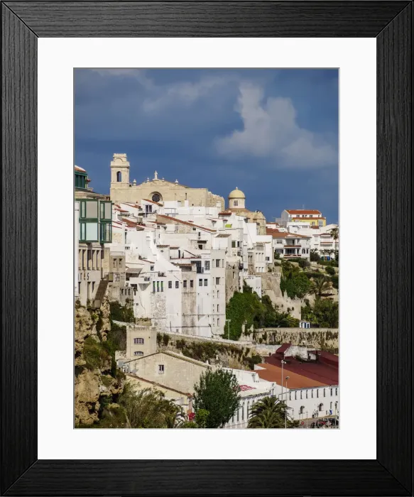 Framed Print : Cityscape with Saint Francis Church, Mahon or Mao, Menorca or Minorca, Balearic Islands Framed Print : Cityscape with Saint Francis Church, Mahon or Mao, Menorca or Minorca, Balearic Islands