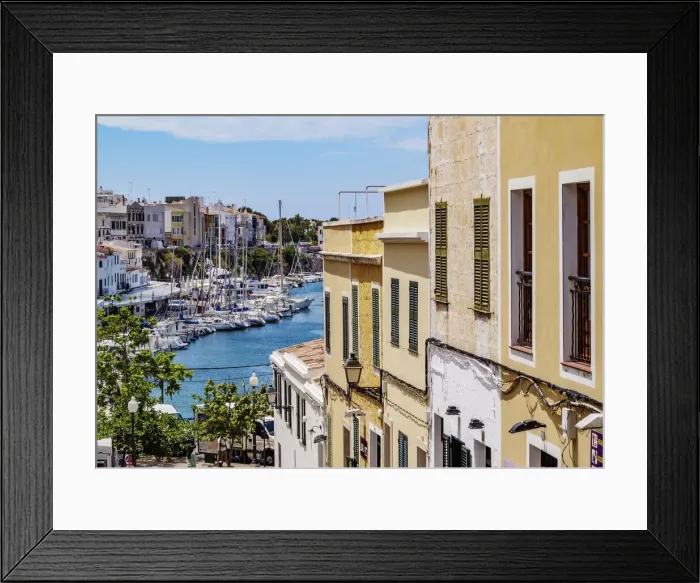 Framed Print : View towards the port, Ciutadella, Menorca or Minorca, Balearic Islands, Spain Framed Print : View towards the port, Ciutadella, Menorca or Minorca, Balearic Islands, Spain