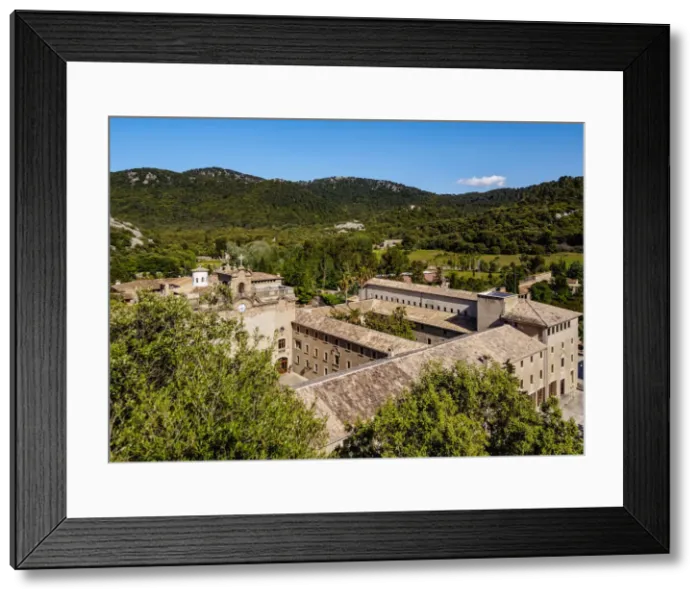 Framed Print : The Santuari de Lluc, Lluc Monastery, elevated view, Serra de Tramuntana Framed Print : The Santuari de Lluc, Lluc Monastery, elevated view, Serra de Tramuntana