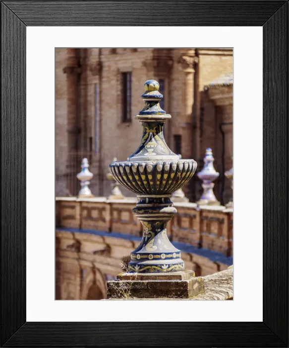 Framed Print : Plaza de Espana de Sevilla, Spain Square, detailed view, Seville, Andalusia, Spain