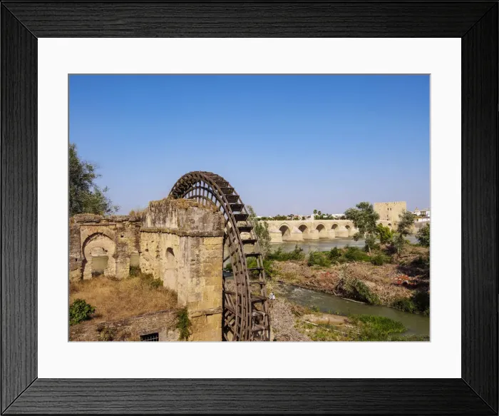 Framed Print : Molino y Noria da la Albolafia, Watermill in Cordoba, Andalusia, Spain