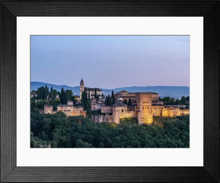 Framed Print : The Alhambra, a palace and fortress complex, dusk, Granada, Andalusia, Spain Framed Print : The Alhambra, a palace and fortress complex, dusk, Granada, Andalusia, Spain