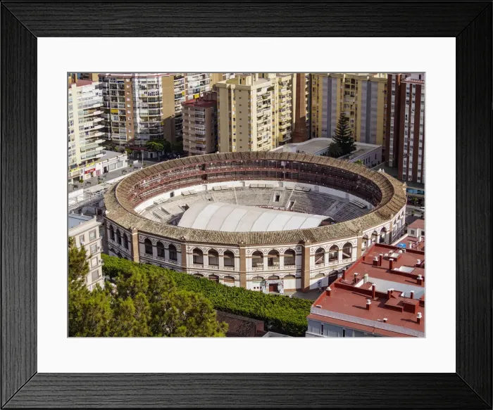 Framed Print : Malagueta Bullring Stadium, elevated view, Malaga, Andalusia, Spain Framed Print : Malagueta Bullring Stadium, elevated view, Malaga, Andalusia, Spain