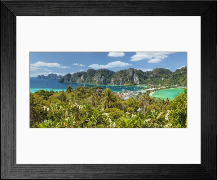 Framed Print : Pee Pee view on Ao Ton Sai and Ao Lo Dalam beaches, Ko Phi Khi Don, Krabi, Thailand Framed Print : Pee Pee view on Ao Ton Sai and Ao Lo Dalam beaches, Ko Phi Khi Don, Krabi, Thailand