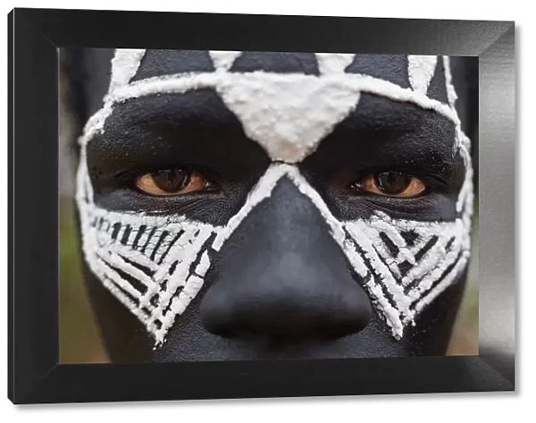 Close-up portrait of a Msai warrior in the protected Ngorongoro area, Tanzania
