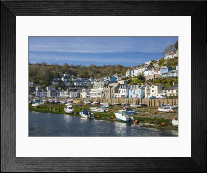 Framed Print : Buildings along the estuary in Looe, Cornwall, England, UK Framed Print : Buildings along the estuary in Looe, Cornwall, England, UK
