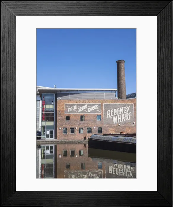Framed Print : UK, England, Birmingham, Regency Wharf, Gas Street Basin on the The Worcester Framed Print : UK, England, Birmingham, Regency Wharf, Gas Street Basin on the The Worcester