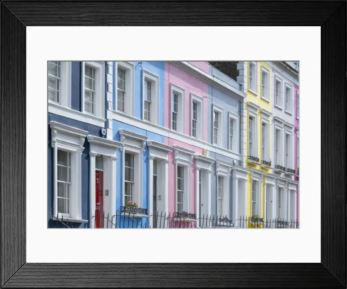 Framed Print : Colourful houses in Notting Hill, London, England, UK Framed Print : Colourful houses in Notting Hill, London, England, UK