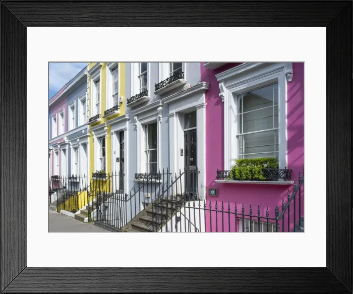 Framed Print : Colourful houses in Notting Hill, London, England, UK Framed Print : Colourful houses in Notting Hill, London, England, UK