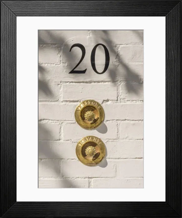 Framed Print : Door bells, Kensington, London, England, UK
