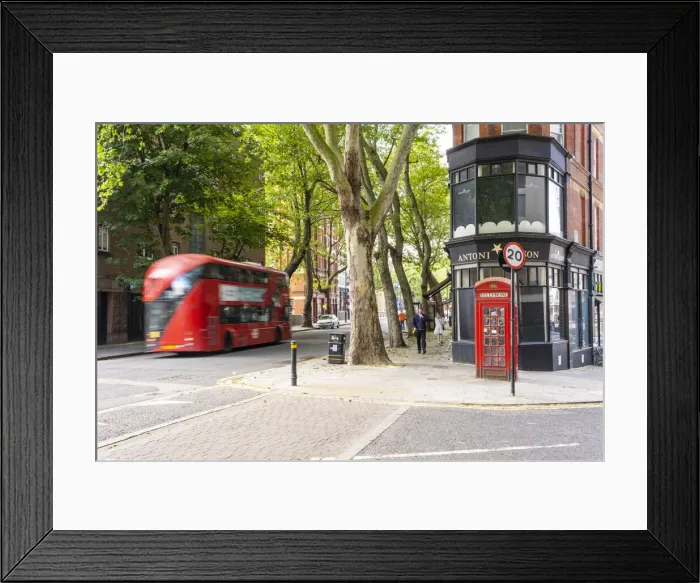 Framed Print : Red London bus, Clerkenwell, London, England, UK Framed Print : Red London bus, Clerkenwell, London, England, UK