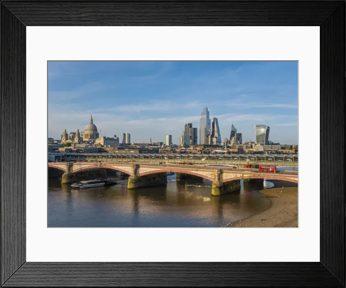 Framed Print : St. Pauls Cathedral, City of London, Blackfriars Bridge and River Thames, London, England Framed Print : St. Pauls Cathedral, City of London, Blackfriars Bridge and River Thames, London, England