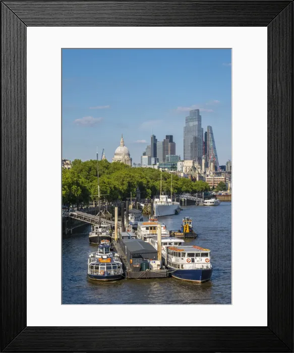 Framed Print : St. Pauls Cathedral, City of London and River Thames, London, England, UK Framed Print : St. Pauls Cathedral, City of London and River Thames, London, England, UK