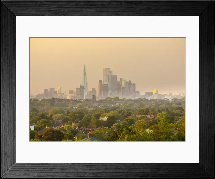 Framed Print : Skyline of City of London from Crystal Palace, London, England, UK Framed Print : Skyline of City of London from Crystal Palace, London, England, UK