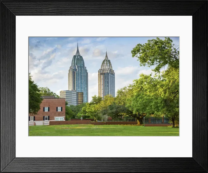 Framed Print : USA, Alabama, Mobile, Downtown Skyline, Fort Conde Village, Historic District Framed Print : USA, Alabama, Mobile, Downtown Skyline, Fort Conde Village, Historic District